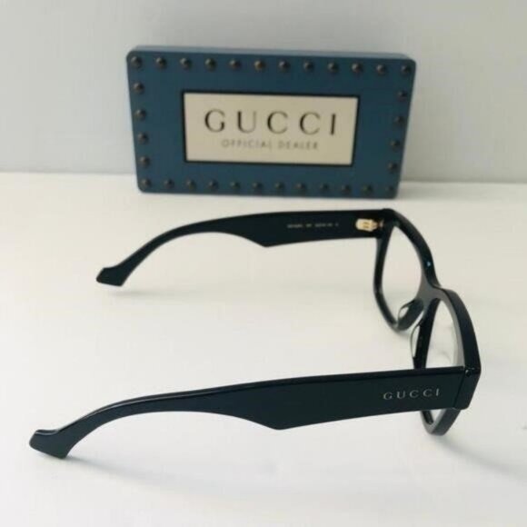 New - GUCCI GG1428O 001 square Gucci optical comes in a shiny black frame - Picture 4 of 13